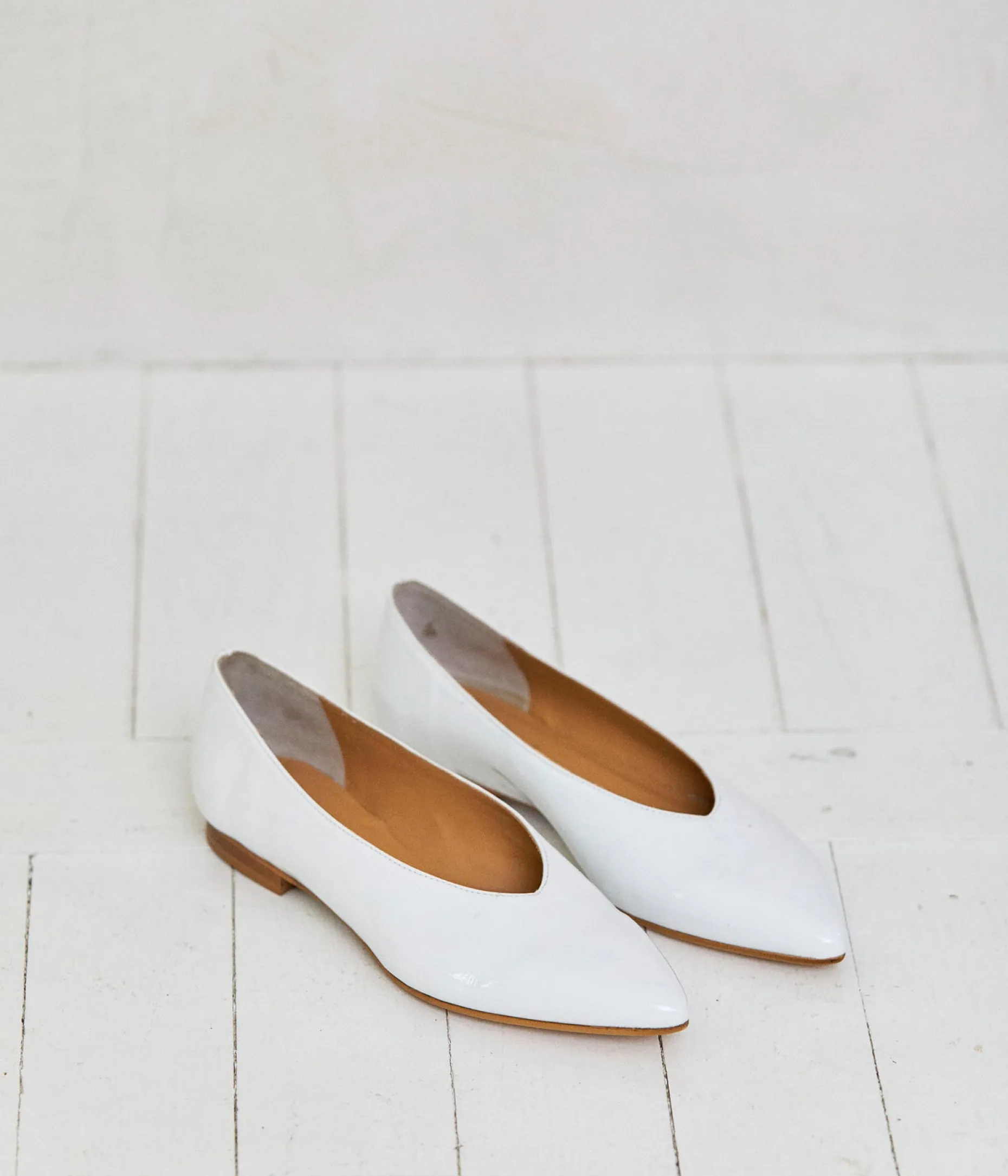 Sale Mellow Yellow Ballerines vernies Elba BLANC