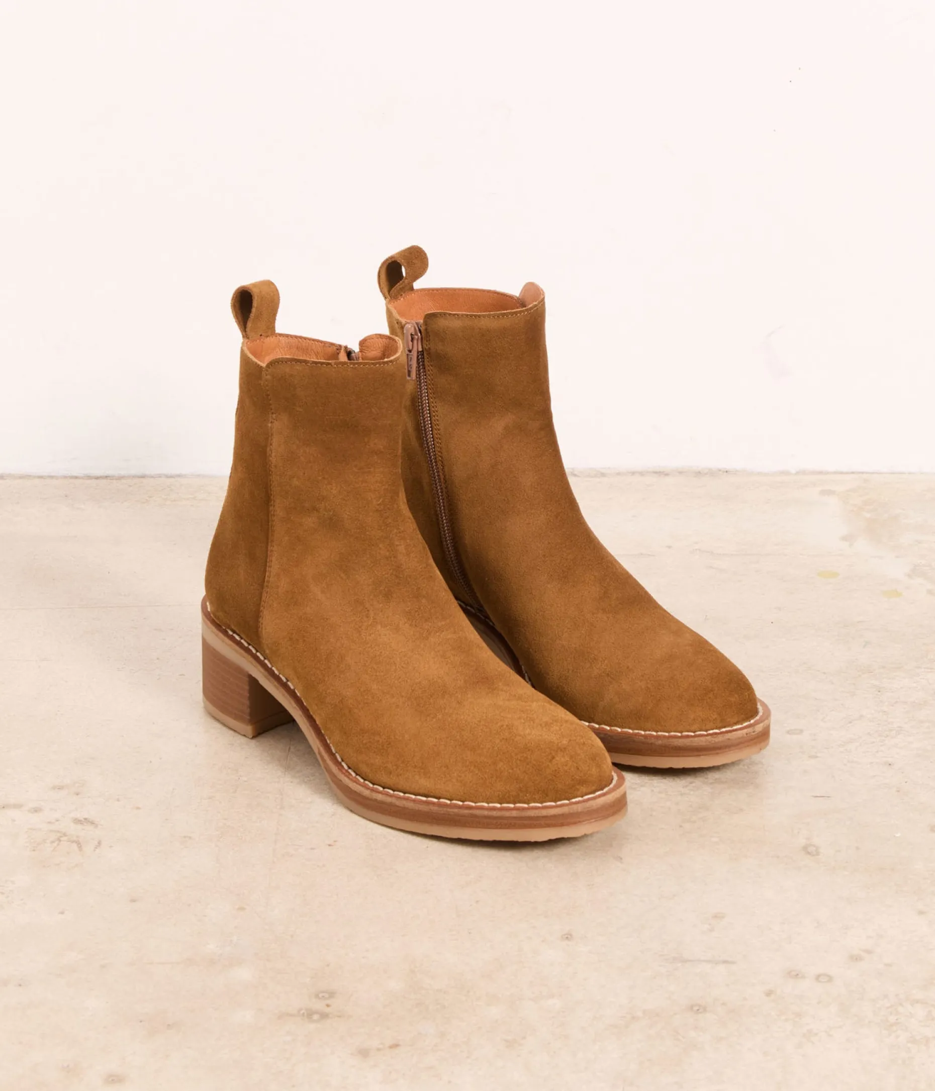 Online Mellow Yellow Boots velours Adélaïde CAMEL