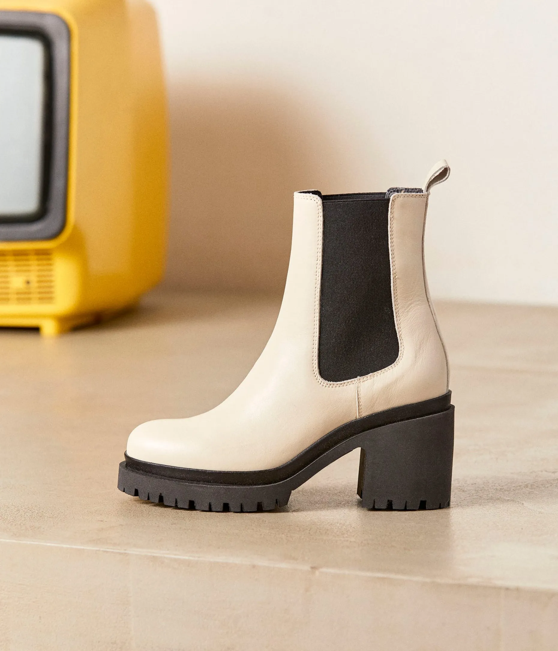 Hot Mellow Yellow Boots écrues Candice ECRU