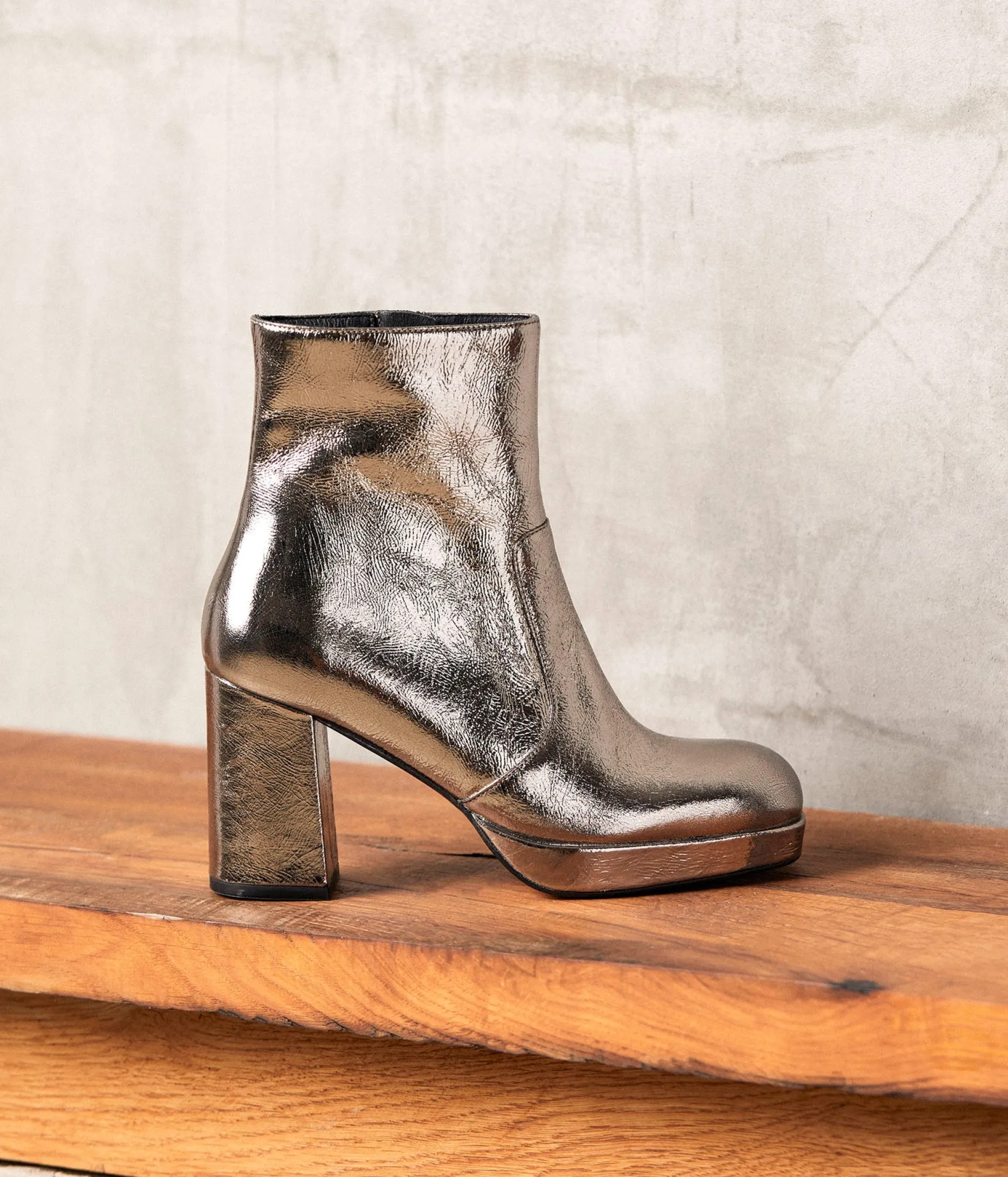 Store Mellow Yellow Boots cuir argent Alissa GRIS