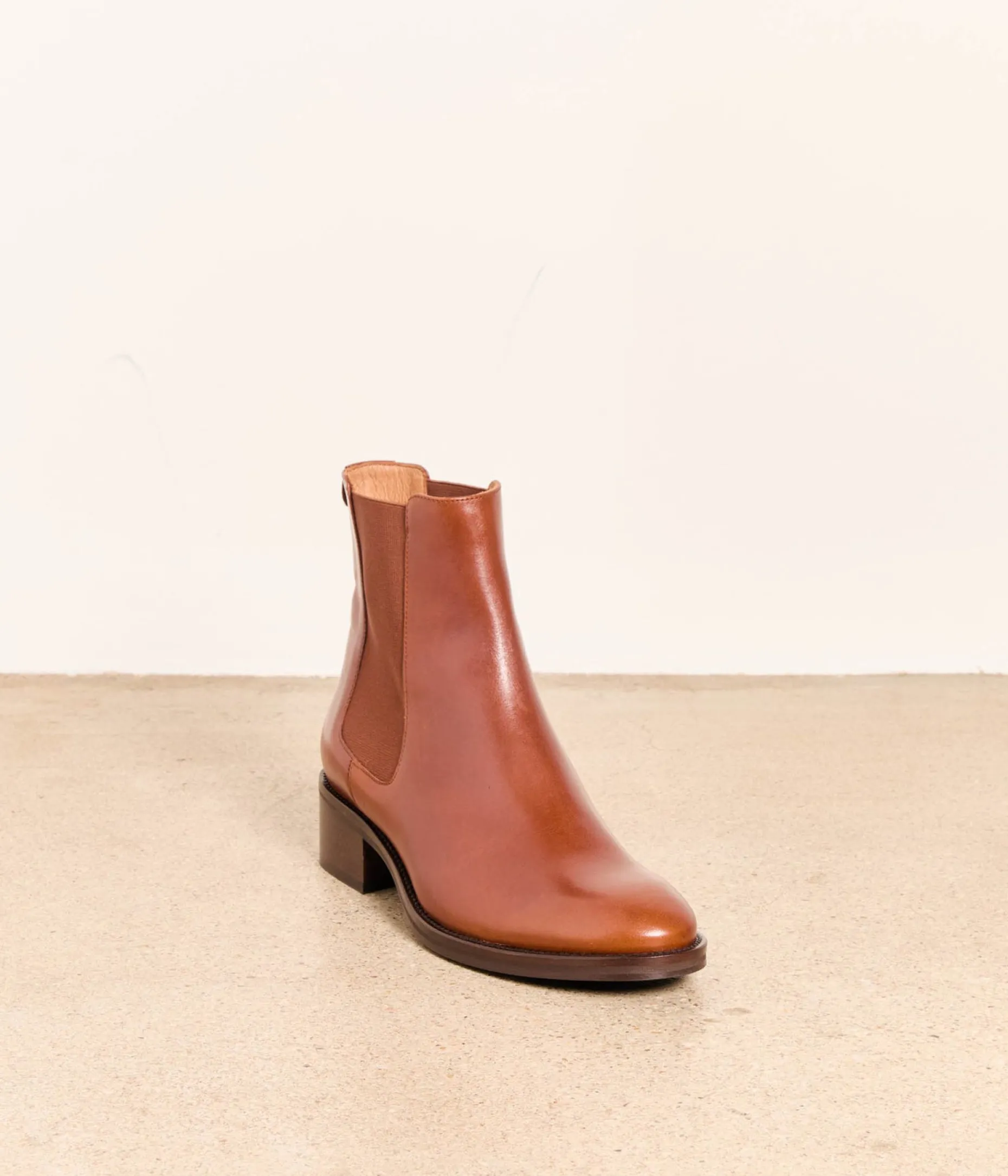 Hot Mellow Yellow Boots cuir Purple COGNAC