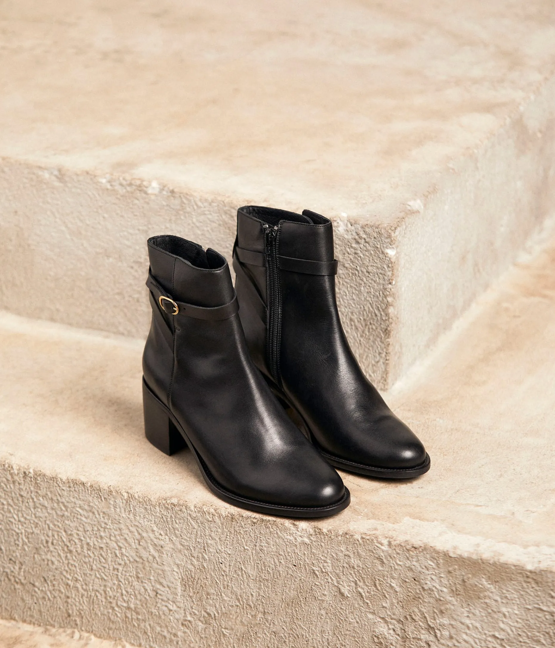 Outlet Mellow Yellow Boots cuir Aimeline NOIR