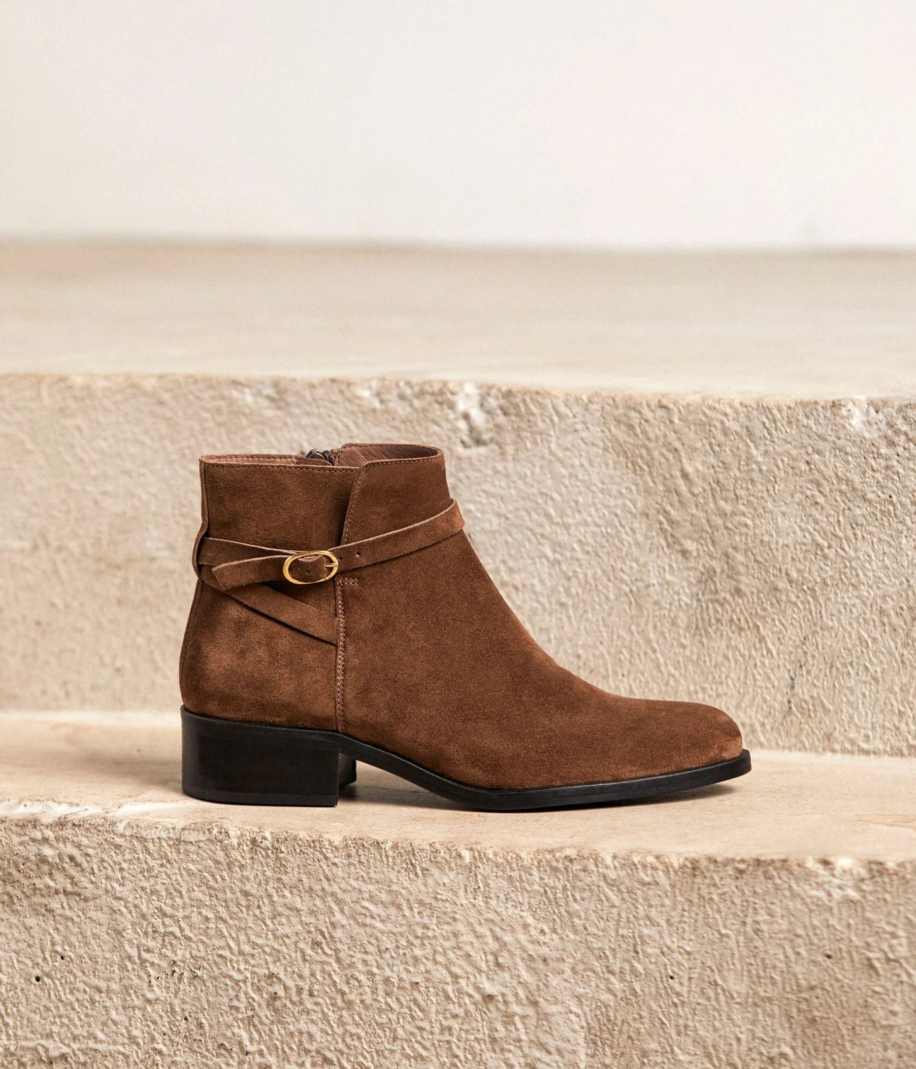 Hot Mellow Yellow Boots cuir velours Arista TAUPE