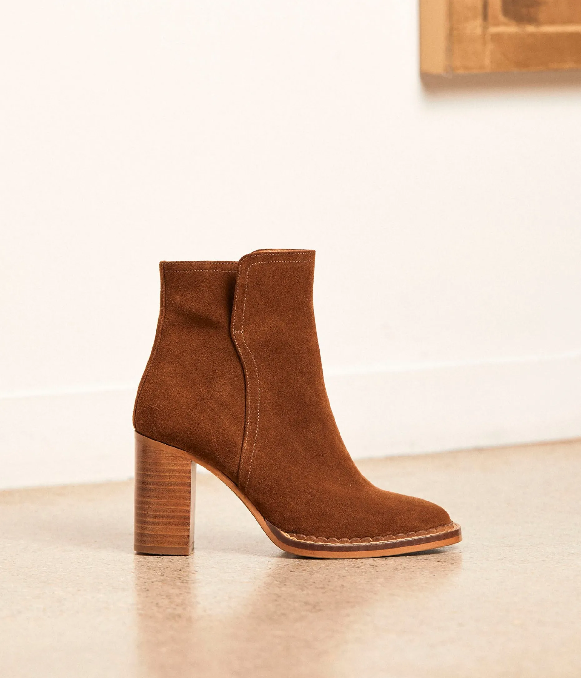 Outlet Mellow Yellow Boots velours Rebelle COGNAC