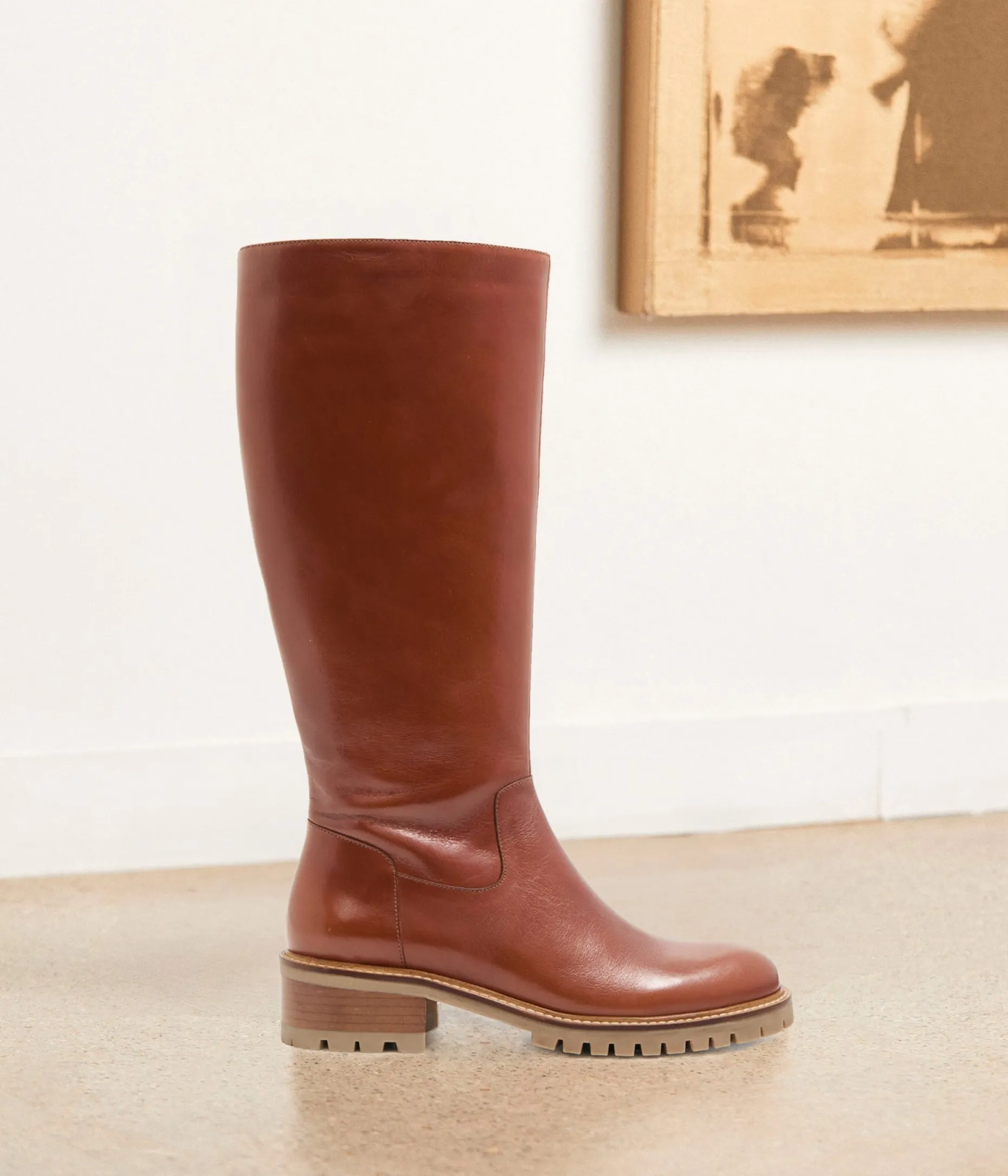 Store Mellow Yellow Bottes cuir Léandro COGNAC