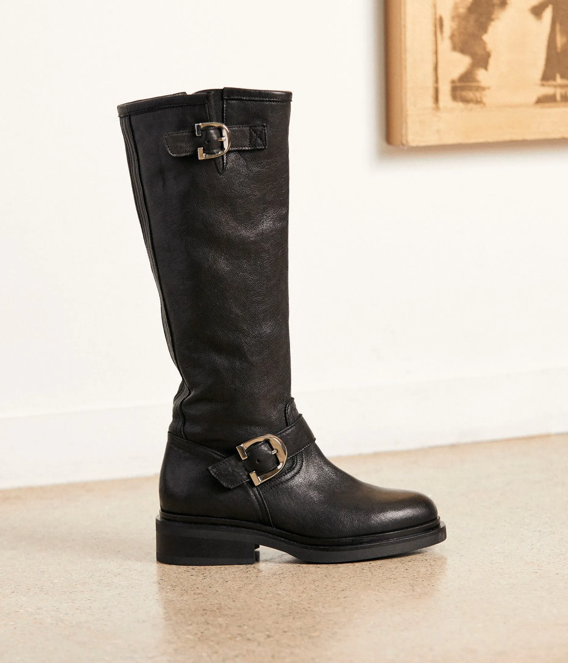 New Mellow Yellow Bottes cuir Izia NOIR