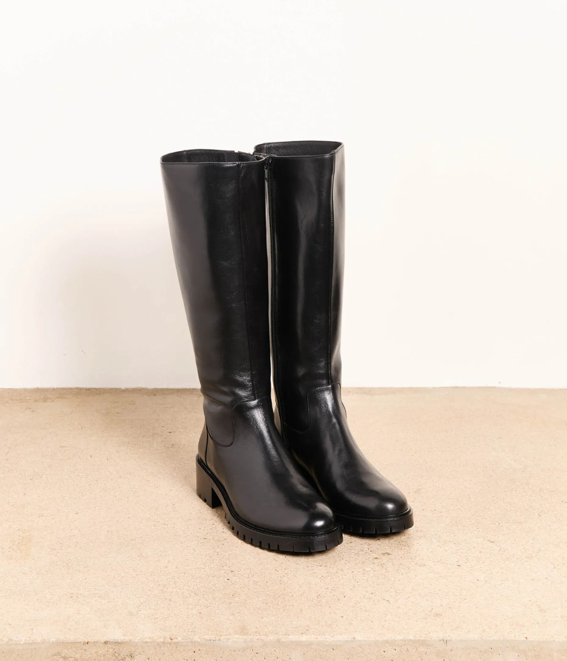 Online Mellow Yellow Bottes cuir noir Léandro