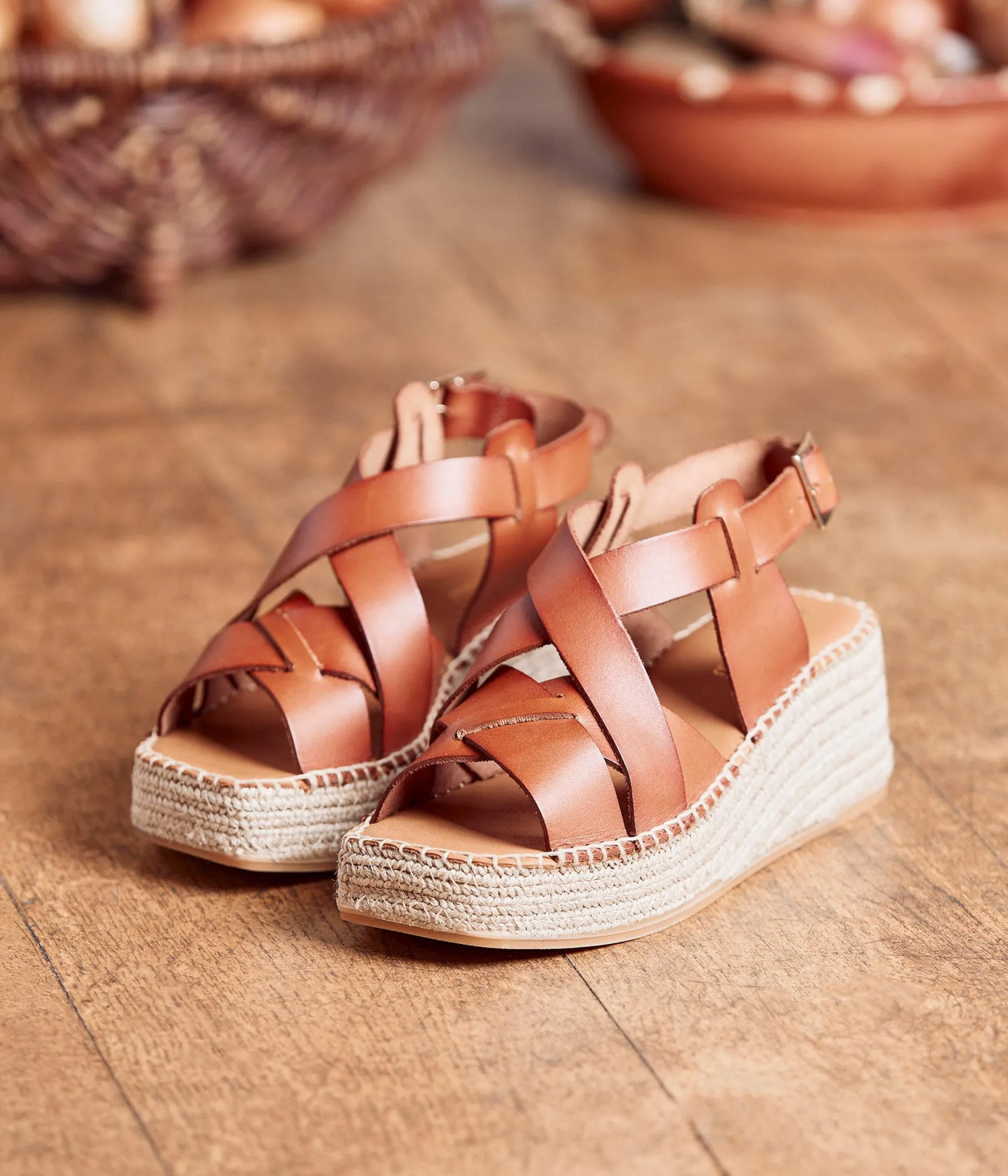 New Mellow Yellow Espadrilles Elise COGNAC