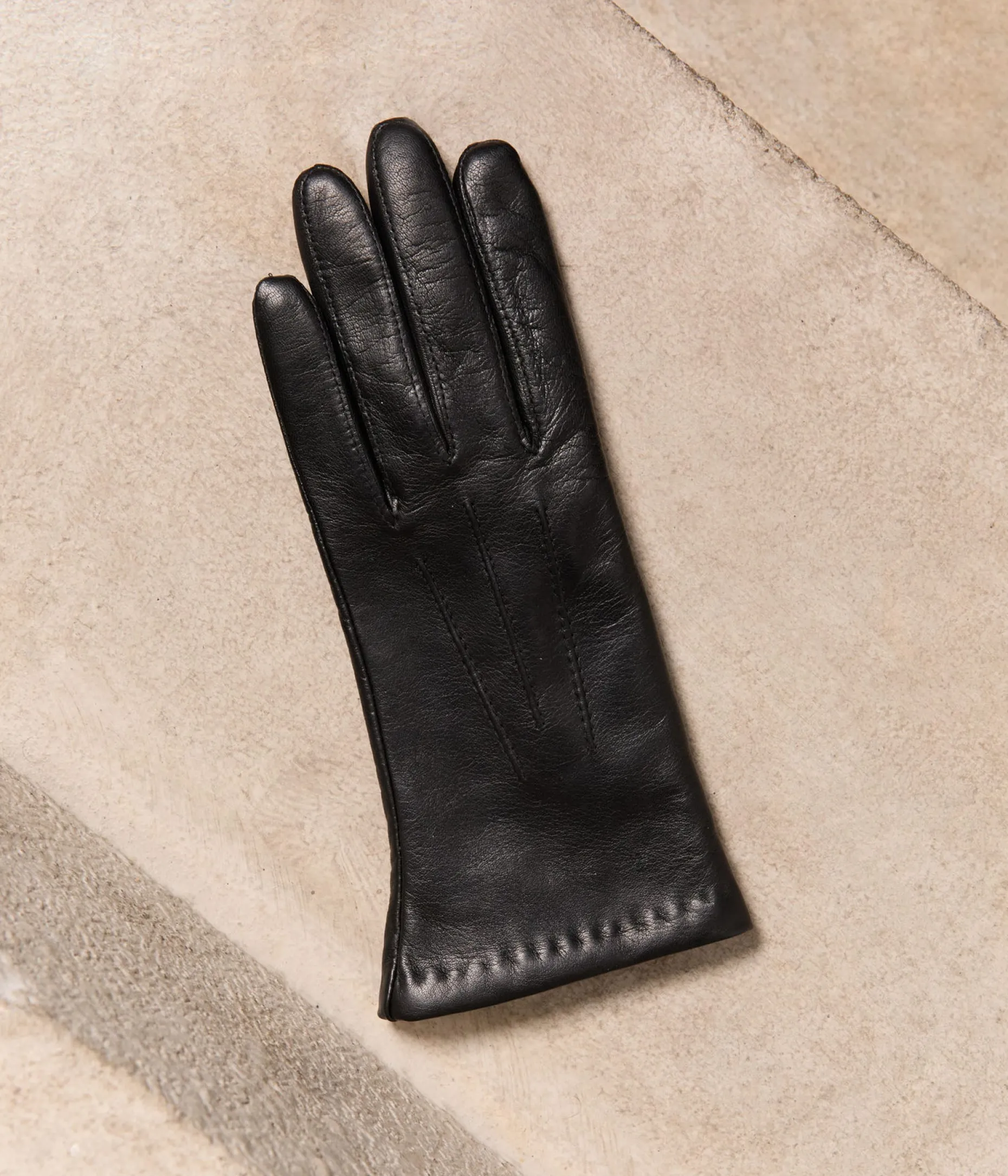 Store Mellow Yellow Gants cuir Carole NOIR