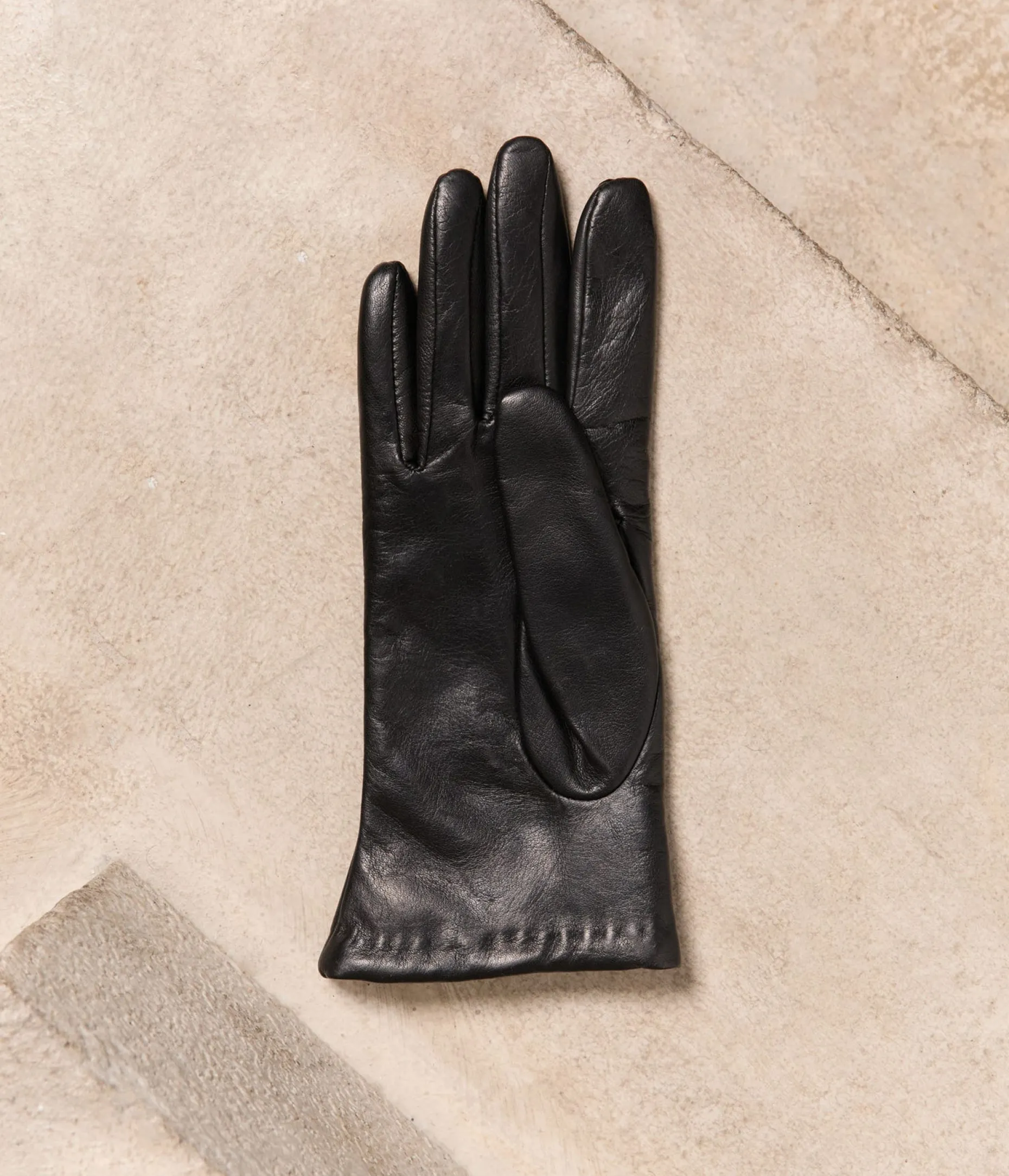 Store Mellow Yellow Gants cuir Carole NOIR