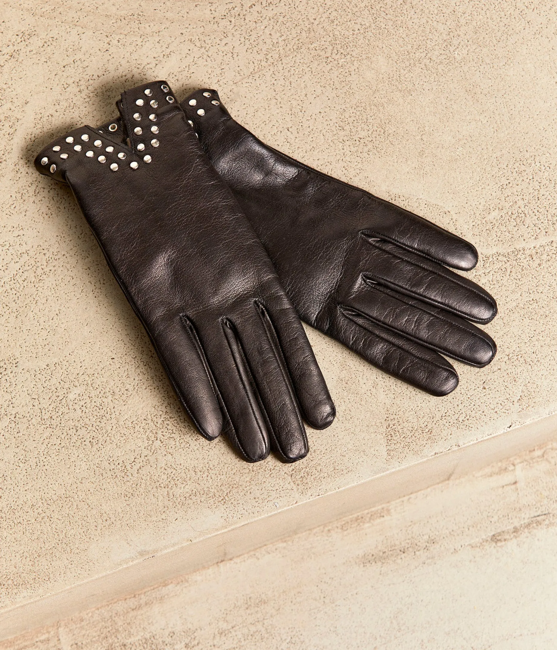 Sale Mellow Yellow Gants cuir Corry NOIR