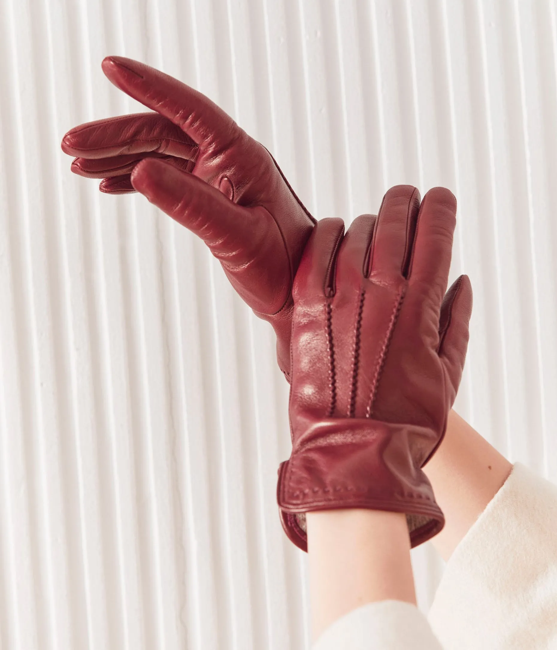 Hot Mellow Yellow Gants en cuir s Robin ROUGE