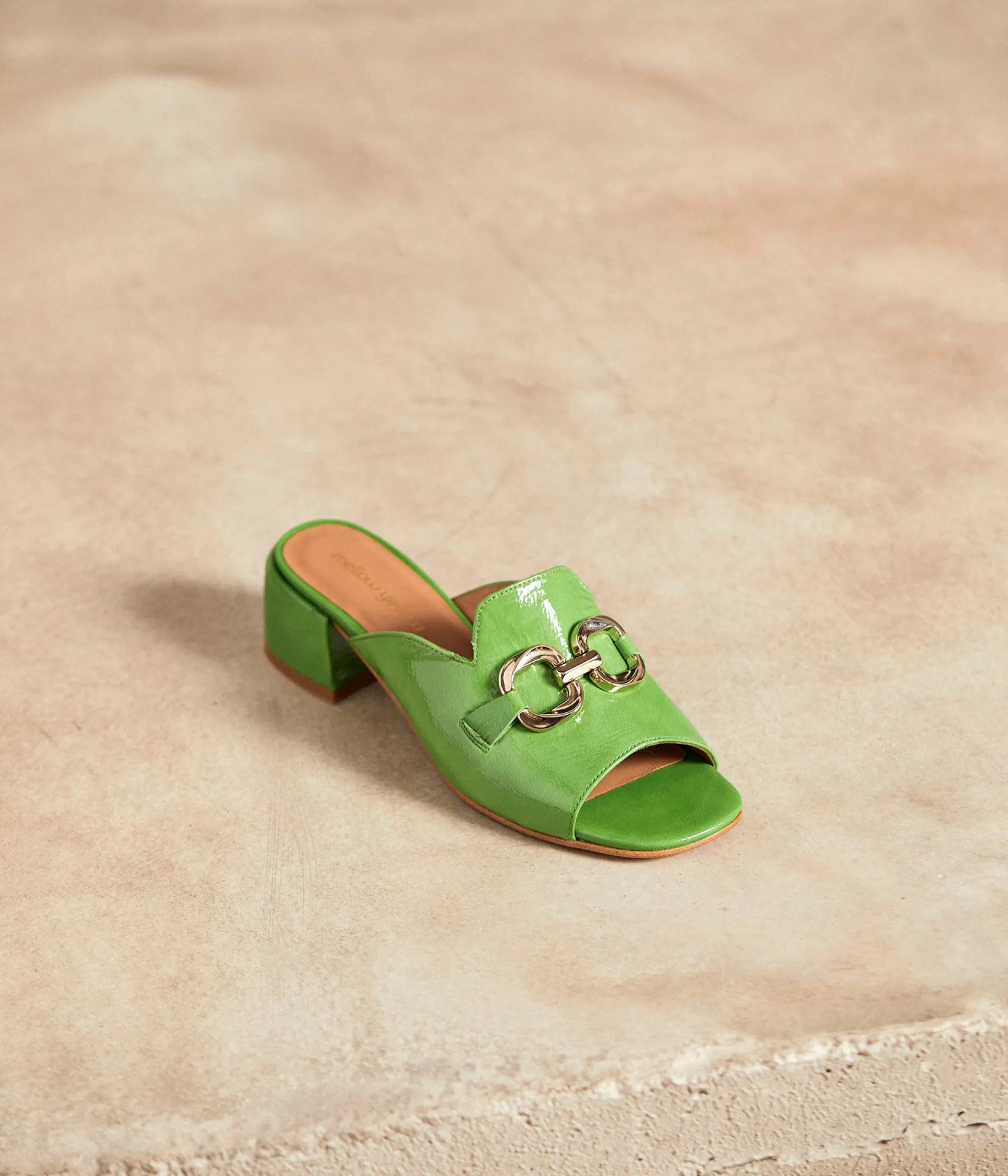 Outlet Mellow Yellow Mules cuir bijoux Gisèle VERT